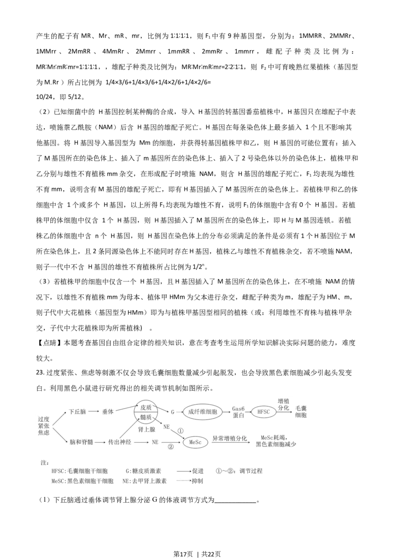 2021年高考生物试卷（山东）（解析卷）_生物历年高考真题_新&middot;Word版2008-2025&middot;高考生物真题_生物（按年份分类）2008-2025_2021&middot;高考生物真题