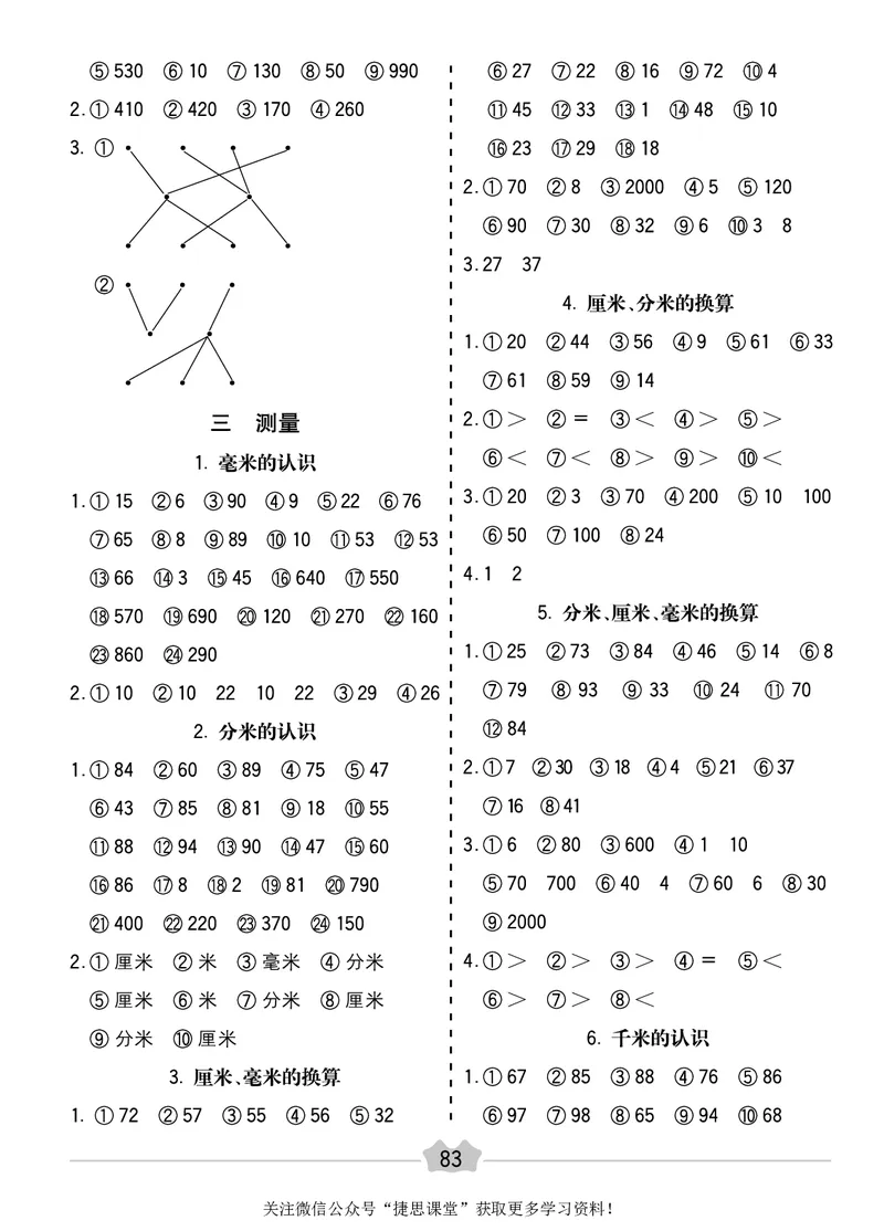 五E口算题卡三年级上册数学人教版_1~6年级全册五E口算题卡(1)_3年级五E口算题卡