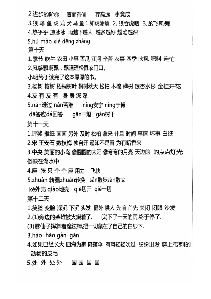 2024+秋二年级语文上册期末复习每日+5+题（21+天期末冲刺计划）_二年级上下册资料_二年级上册小红书同款资料_二年级