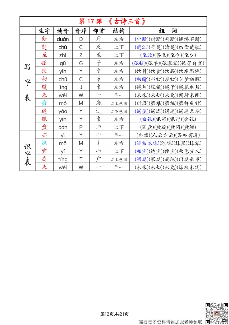 2024新三上语文组词音序部首结构注音（打印一页两张就是课本贴大小）(1)_三年级上下册资料_三年级上册小红书同款资料_语文