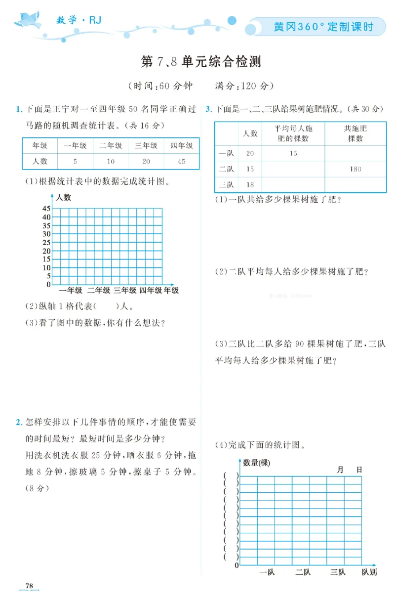 四（上）人教版数学全册课时练（黄冈360&deg;定制）_上册_四（上）数学一课一练_四（上）人教版数学一课一练
