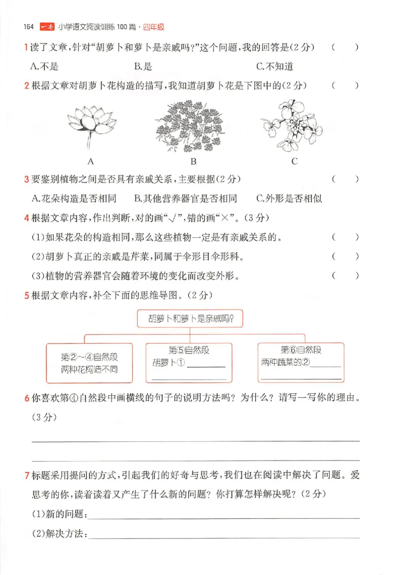 26版一本小语阅读四年级_25秋《一本小学语文阅读训练100篇第13版》1-6_一本小语阅读训练100篇4年级