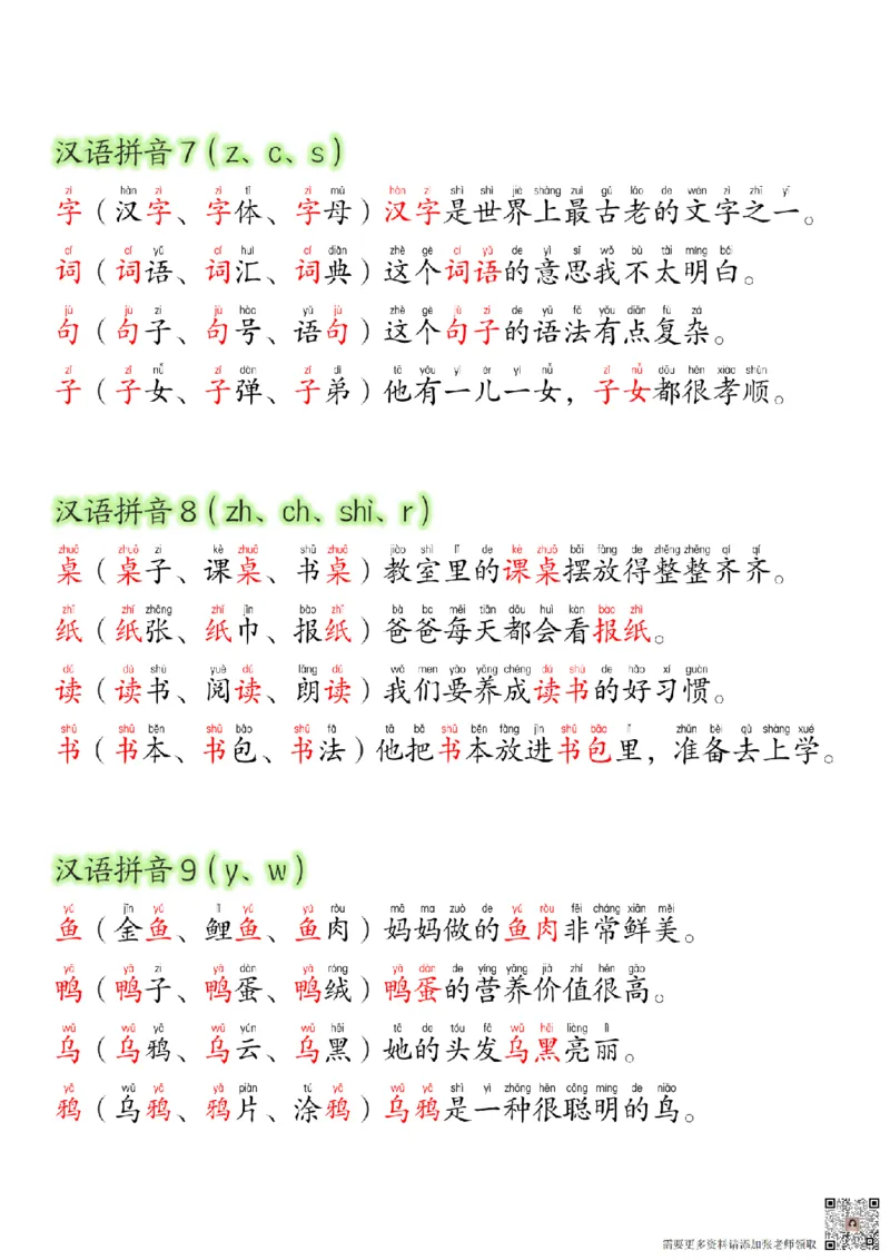 24新版一年级语文上册生字组词造句_一年级上下册资料_一年级上册小红书同款资料_一年级上册资料