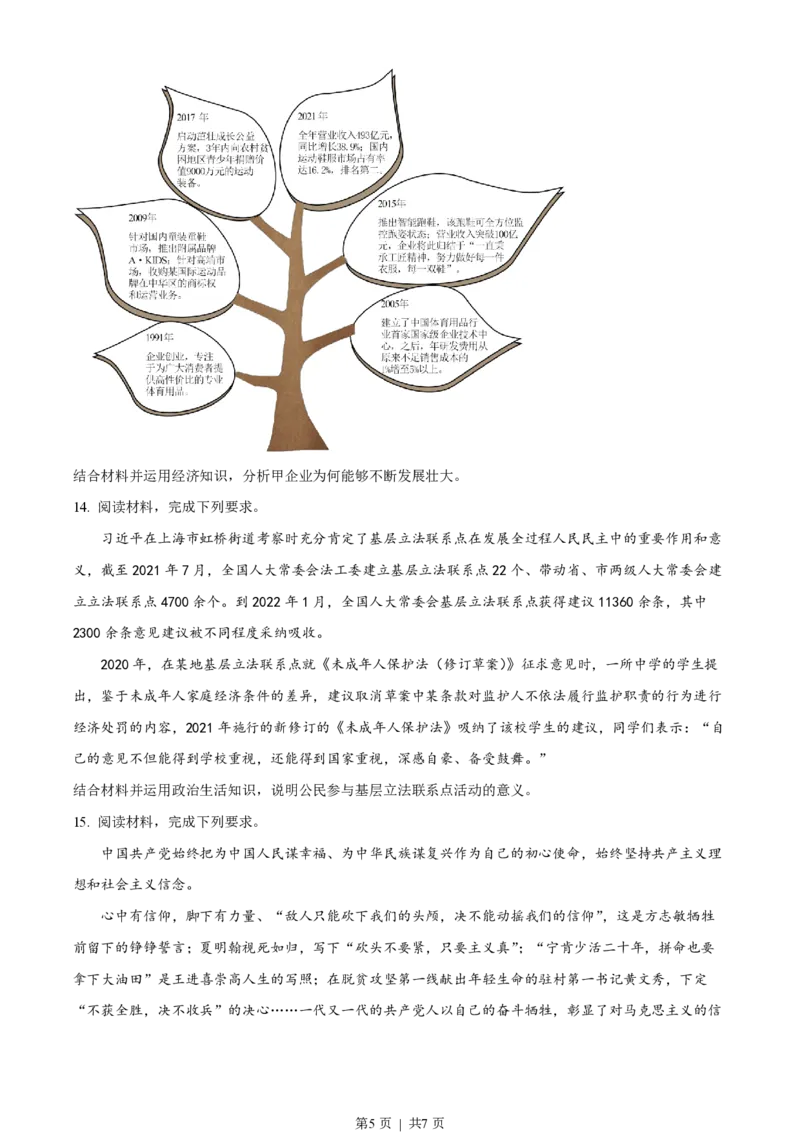 2022年高考政治试卷（全国甲卷）（空白卷）_政治历年高考真题_新&middot;PDF版2008-2025&middot;高考政治真题_政治（按省份分类）2008-2025_2008-2024&middot;（贵州）政治高考真题