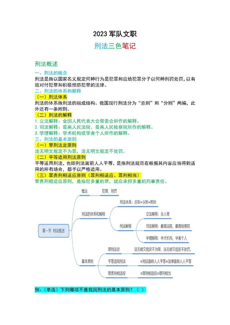 军队文职法理学+宪法三色笔记_军队文职(1)_02.公共课笔记+知识点等_基本知识