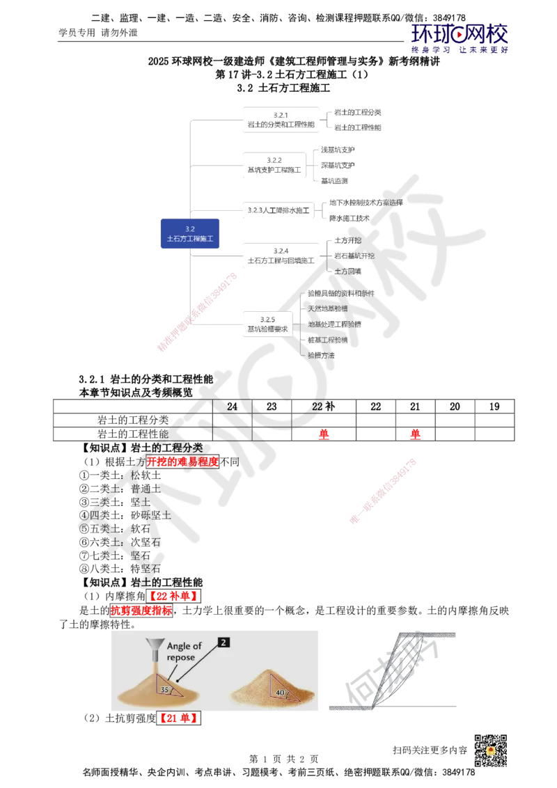 17.第17讲-32土石方工程施工（1）_2026年一级建造师_2026年一建建筑_2025年一建建筑SVIP_02-基础精讲✿高端面授✿深度强化_何龙吟_讲义