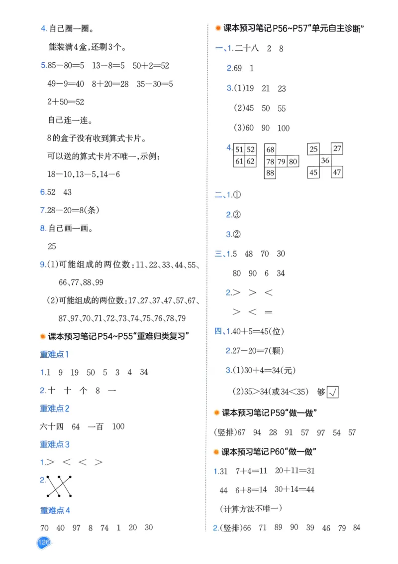 25春一本预习笔记1下数学_一年级上下册资料_53黄冈多个品牌系列资料_数学
