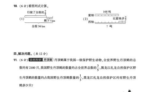 数学RJ6年级上册：单元自测卷_2026版小白鸥6年级上人教数学情景题