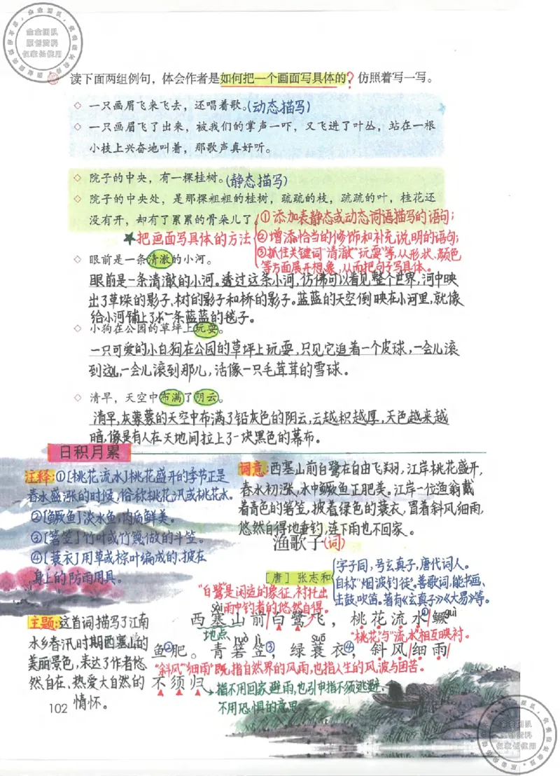 五年级语文上册课堂笔记(1)_小学全网线上同款资料_14号文件4上5上语文数学课堂笔记