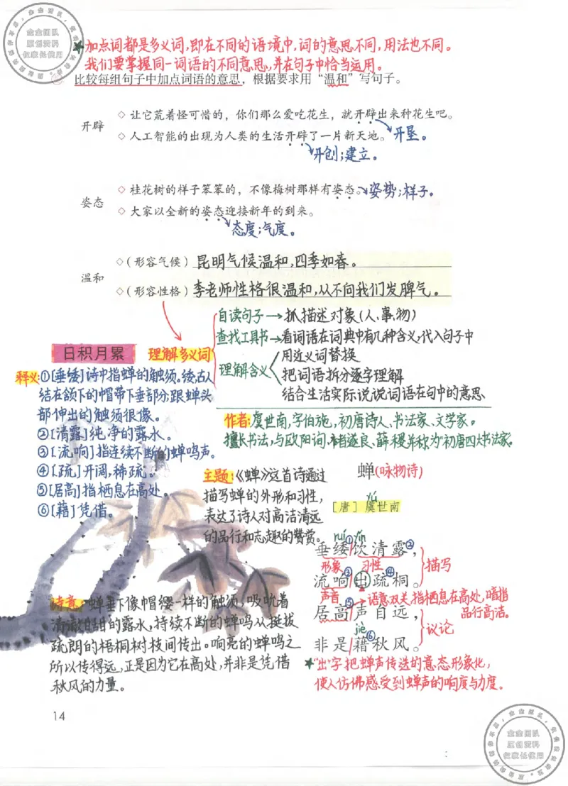 五年级语文上册课堂笔记(1)_小学全网线上同款资料_14号文件4上5上语文数学课堂笔记