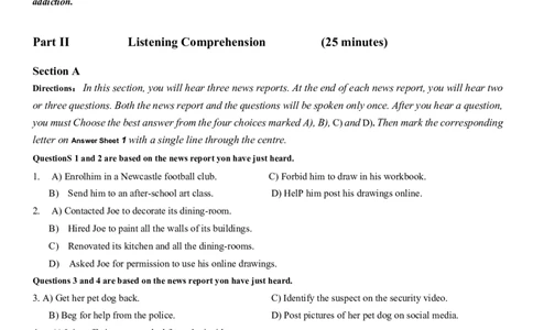 2021.06四级真题第1套_大学英语四级+六级_四级真题_四级真题_2021年06月CET4题+解+音频_02、真题word版