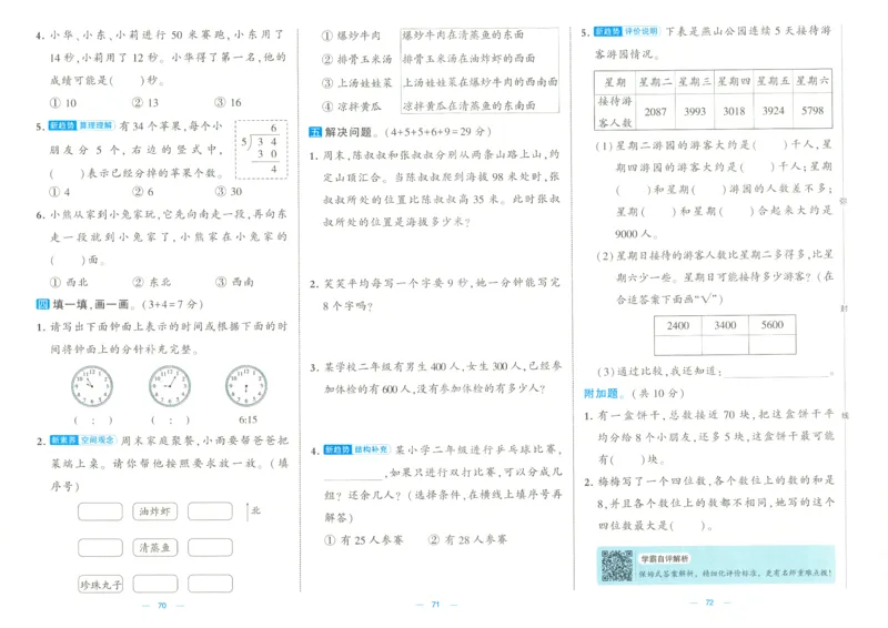 25春学霸提优大试卷苏教数学2下_二年级上下册资料_53黄冈多个品牌系列资料_数学