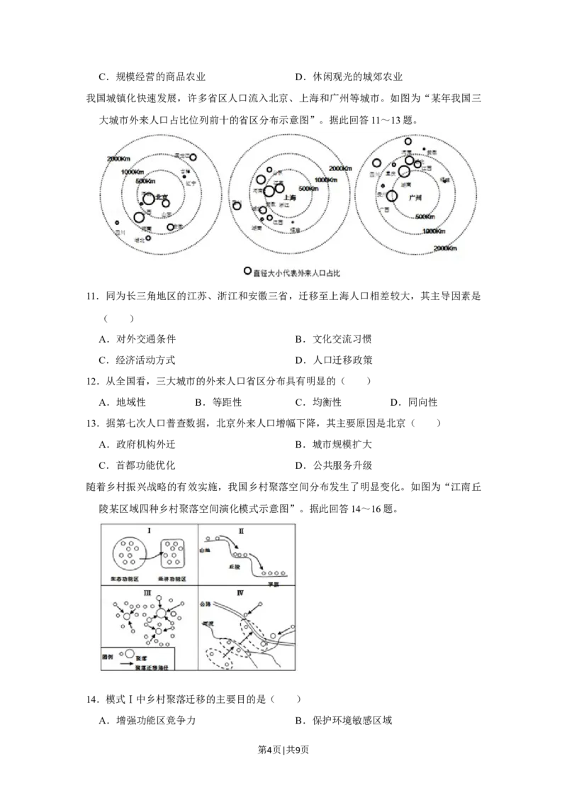 2021年高考地理试卷（江苏）（空白卷）_地理历年高考真题_新&middot;Word版2008-2025&middot;高考地理真题_地理（按省份分类）2008-2025_2008-2025&middot;（江苏）地理高考真题
