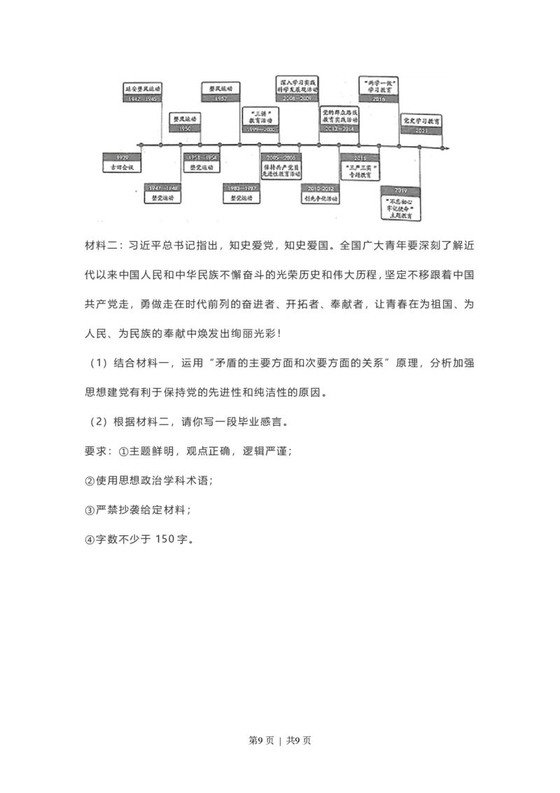 2021年高考政治试卷（福建）（空白卷）_政治历年高考真题_新&middot;PDF版2008-2025&middot;高考政治真题_政治（按试卷类型分类）2008-2025_自主命题卷&middot;政治（2008-2025）