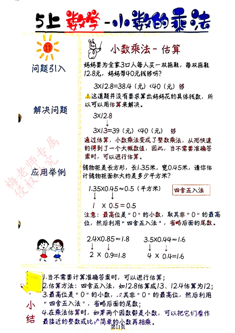 五上数学手写笔记彩色2_小学全网线上同款资料_41号文件夹4-6年级