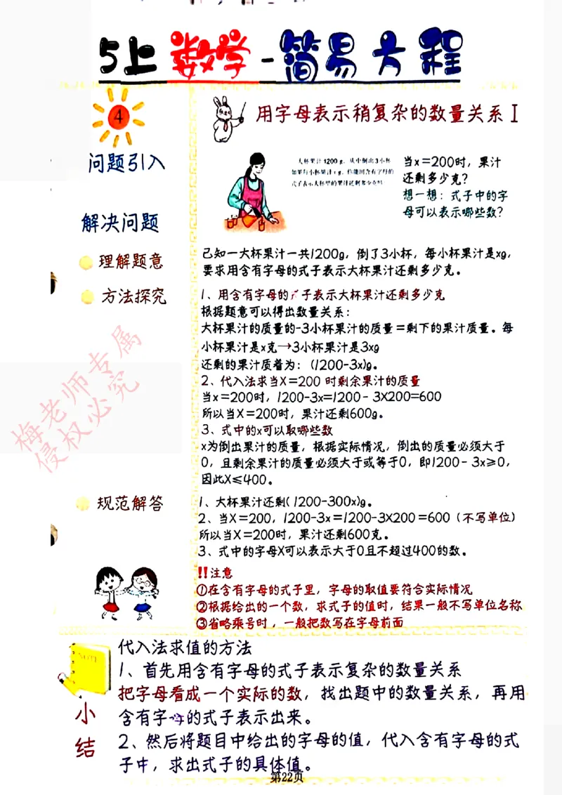 五上数学手写笔记彩色2_小学全网线上同款资料_41号文件夹4-6年级