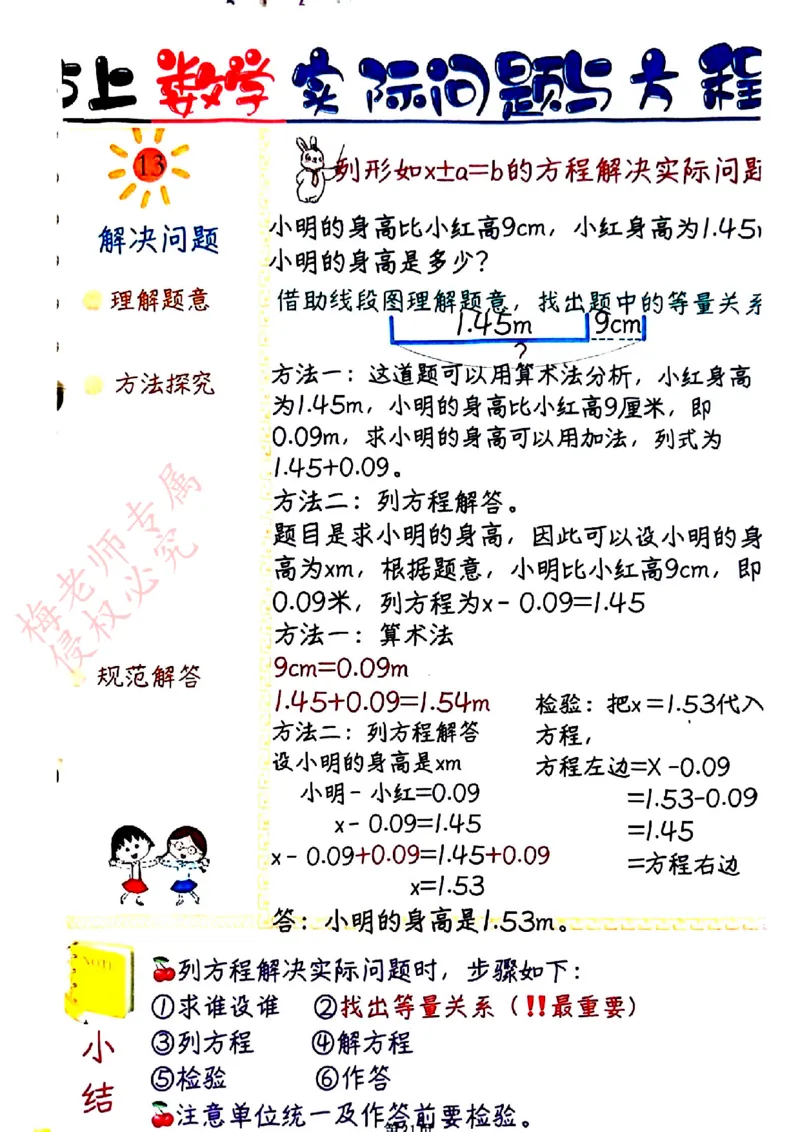 五上数学手写笔记彩色2_小学全网线上同款资料_41号文件夹4-6年级