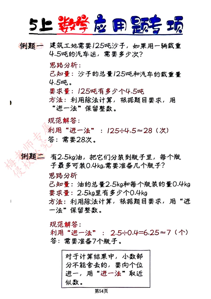 五上数学手写笔记彩色2_小学全网线上同款资料_41号文件夹4-6年级