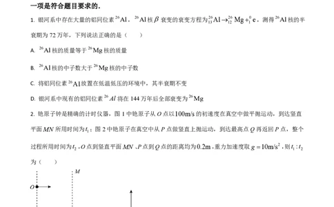 2021年高考物理试卷（河北）（空白卷）_物理历年高考真题_新&middot;PDF版2008-2025&middot;高考物理真题_物理（按省份分类）2008-2025_2008-2025&middot;（河北）物理高考真题