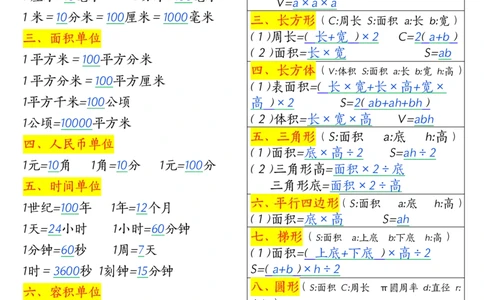 五上数学全册必背知识公式大全_5年级小红书最新热门资料