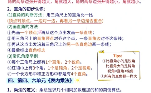二年级上册数学1-8单元重点难点总结_二上数学25秋