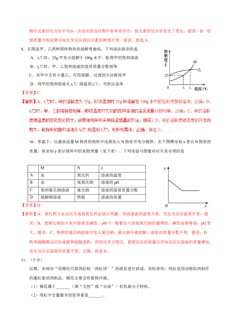 2017年福建省中考化学真题（解析卷）_福建中考1_5.福建中考化学（2017-2025）