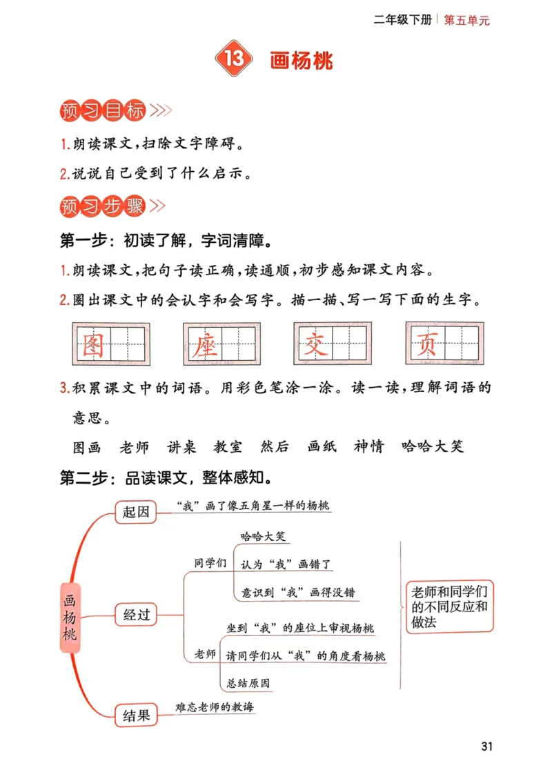 25春一本预习笔记2下语文-三步预习单_二年级上下册资料_53黄冈多个品牌系列资料_语文