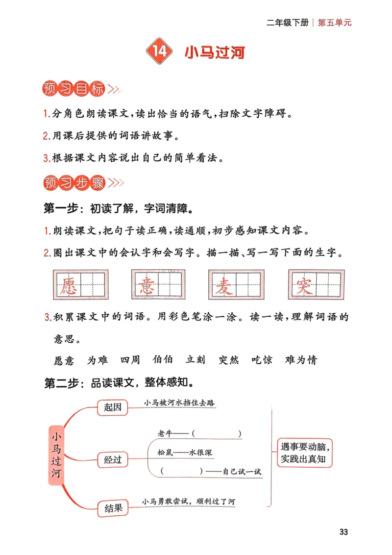 25春一本预习笔记2下语文-三步预习单_二年级上下册资料_53黄冈多个品牌系列资料_语文