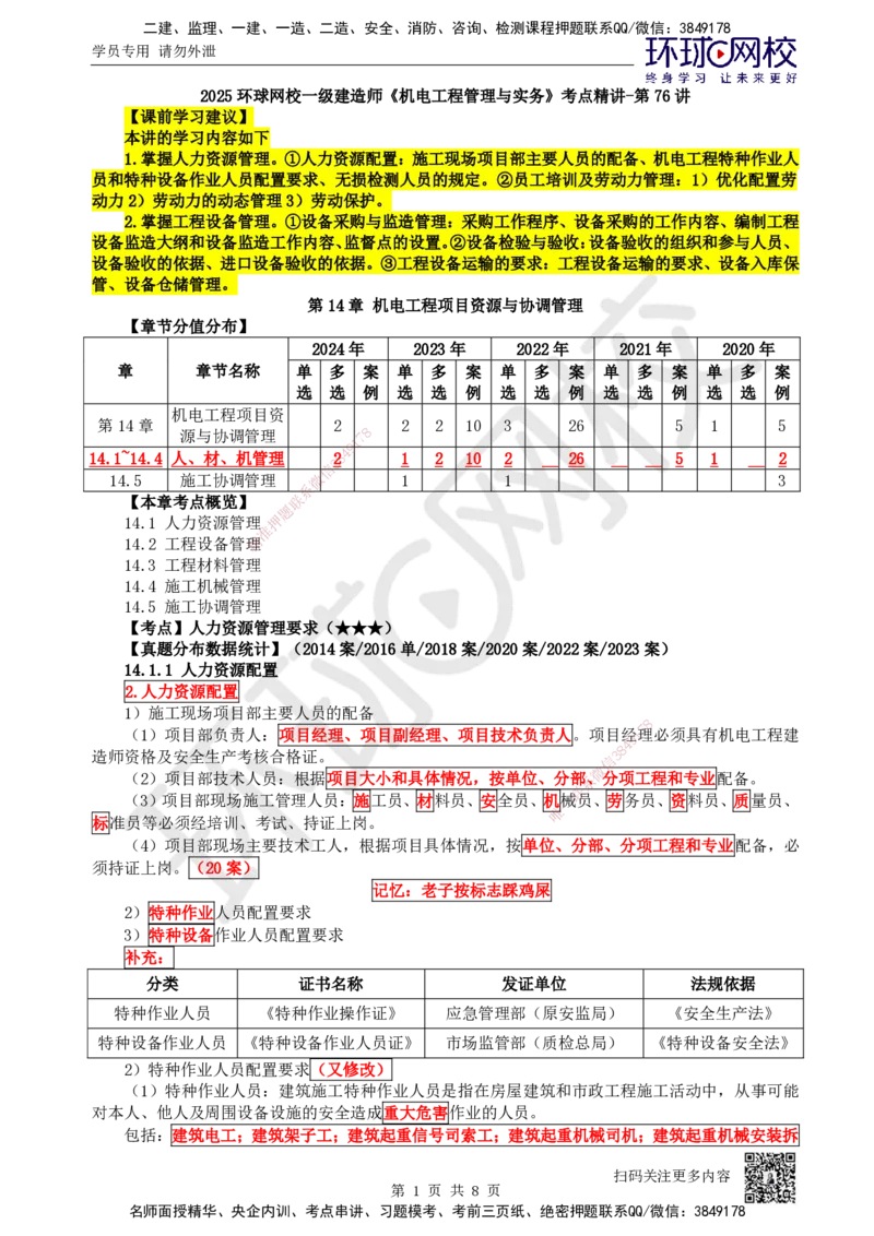 76.第76讲-141-142人力资源与工程设备管理_2026年一级建造师_2026年一建机电_2025年一建机电SVIP_02-基础精讲✿高端面授✿深度强化_26-机电《考点精讲班》苏婷、赵金凤HQ_苏婷