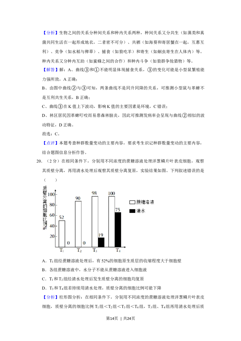 2021年高考生物试卷（重庆）（解析卷）_生物历年高考真题_新&middot;Word版2008-2025&middot;高考生物真题_生物（按年份分类）2008-2025_2021&middot;高考生物真题