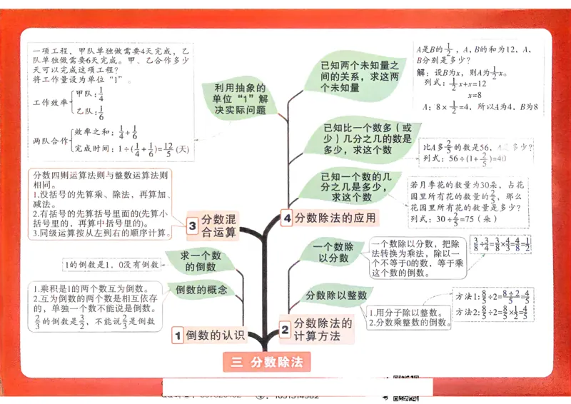 数学RJ6年级上册：单元知识树_2026版小白鸥6年级上人教数学情景题