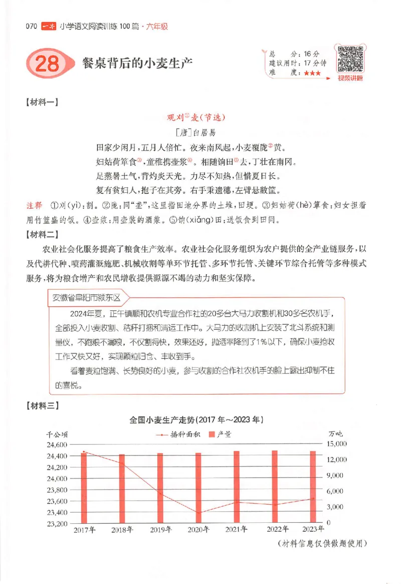 26版一本阅读六年级_25秋《一本小学语文阅读训练100篇第13版》1-6_一本小语阅读训练100篇六年级