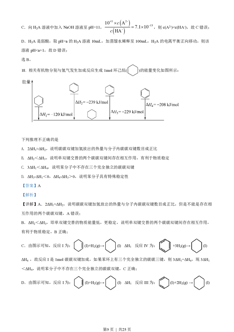 2022年高考化学试卷（浙江）（1月）（解析卷）_历年高考真题合集_化学历年高考真题_新&middot;PDF版2008-2025&middot;高考化学真题_化学（按试卷类型分类）2008-2025_自主命题卷&middot;化学（2008-2025）(1)