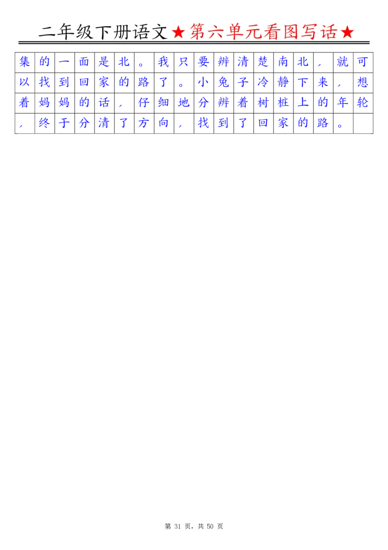 2051二下语文1-8单元看图写话指导与范文（范文+练习100页）_二年级上下册资料_二年级下册小红书同款资料_二下语文_二下语文