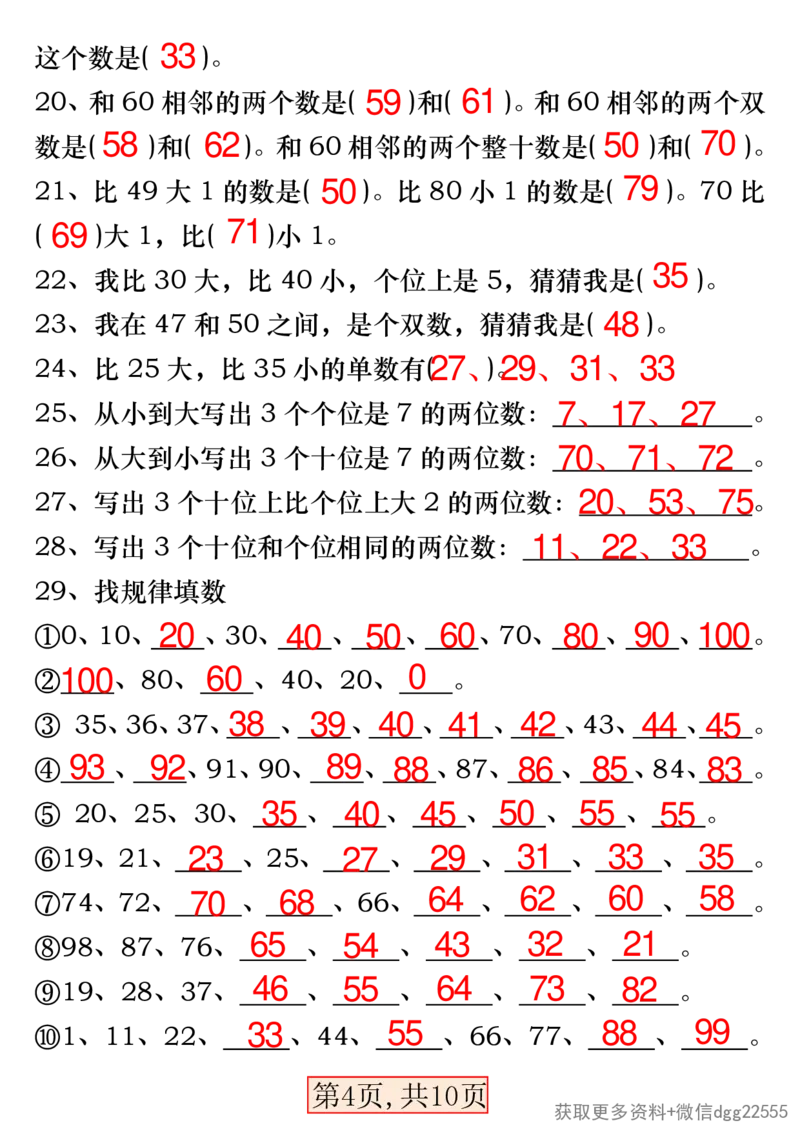 3.27一年级数学下册《百数表》易错专项练习_一年级上下册资料_小学一年级学习资料-25年更新版_1-04、小学一年级数学下册_1-4-2、练习题、作业、试题、试卷_通用_通用重点必背+专项练习