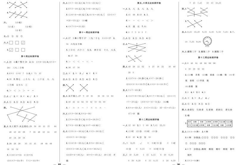 人教版数学二年级上册《优等生》试卷_🍓🍓1-6年级上册数学人教版《优等生》试卷(周测+月考+单元+期中+期末)