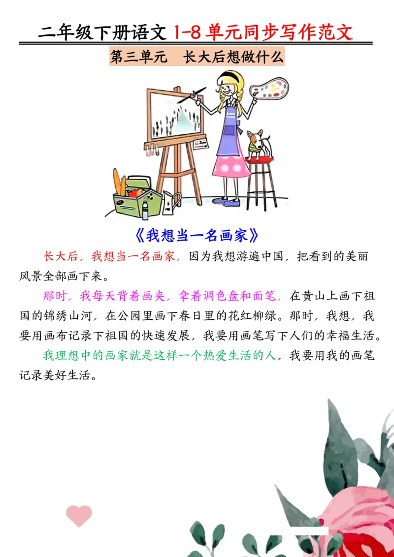 3.171-8单元同步作文范文二下语文_二年级上下册资料_小学二年级学习资料-25年更新版_2-02、小学二年级语文下册_2-2-2、练习题、作业、试题、试卷_专项练习_看图写话作文类