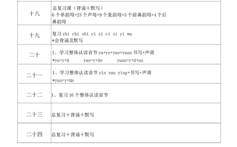 幼小衔接拼音进度表_拼音专项