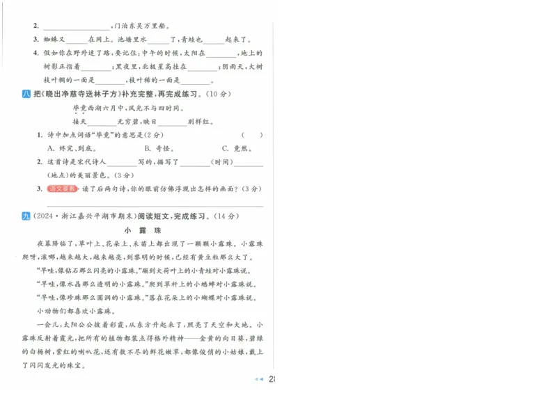 2025春《亮点给力大试卷》RJ语文2下（含答案）-A4_二年级上下册资料_53黄冈多个品牌系列资料_语文