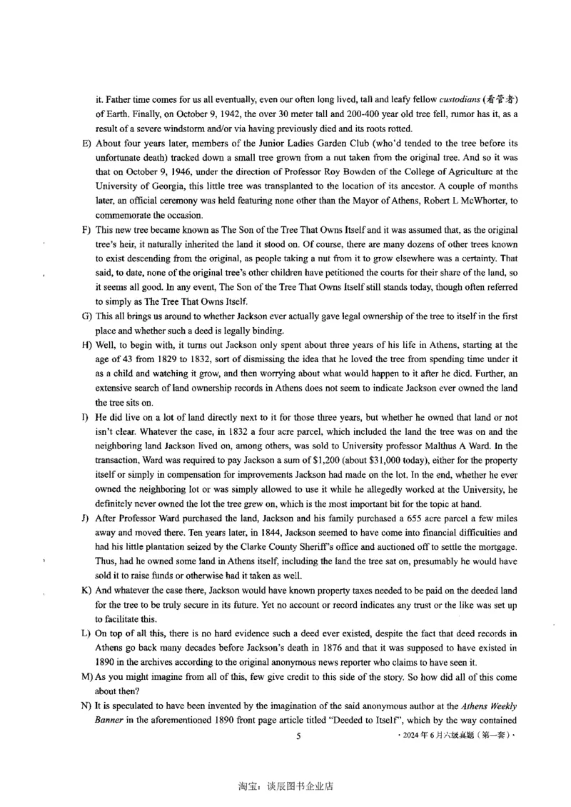 2024年6月六级第一套原题_大学英语四级+六级_六级真题_六级真题_2024年06月CET6题+解+音频_2024年6月六级真题-原题_扫描版（打印推荐）