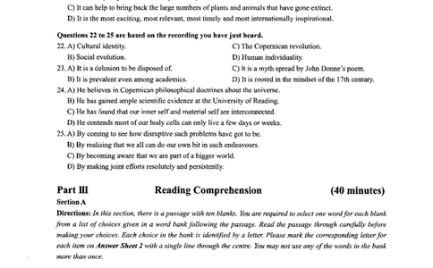 2024年6月六级第一套原题_大学英语四级+六级_六级真题_六级真题_2024年06月CET6题+解+音频_2024年6月六级真题-原题_扫描版（打印推荐）