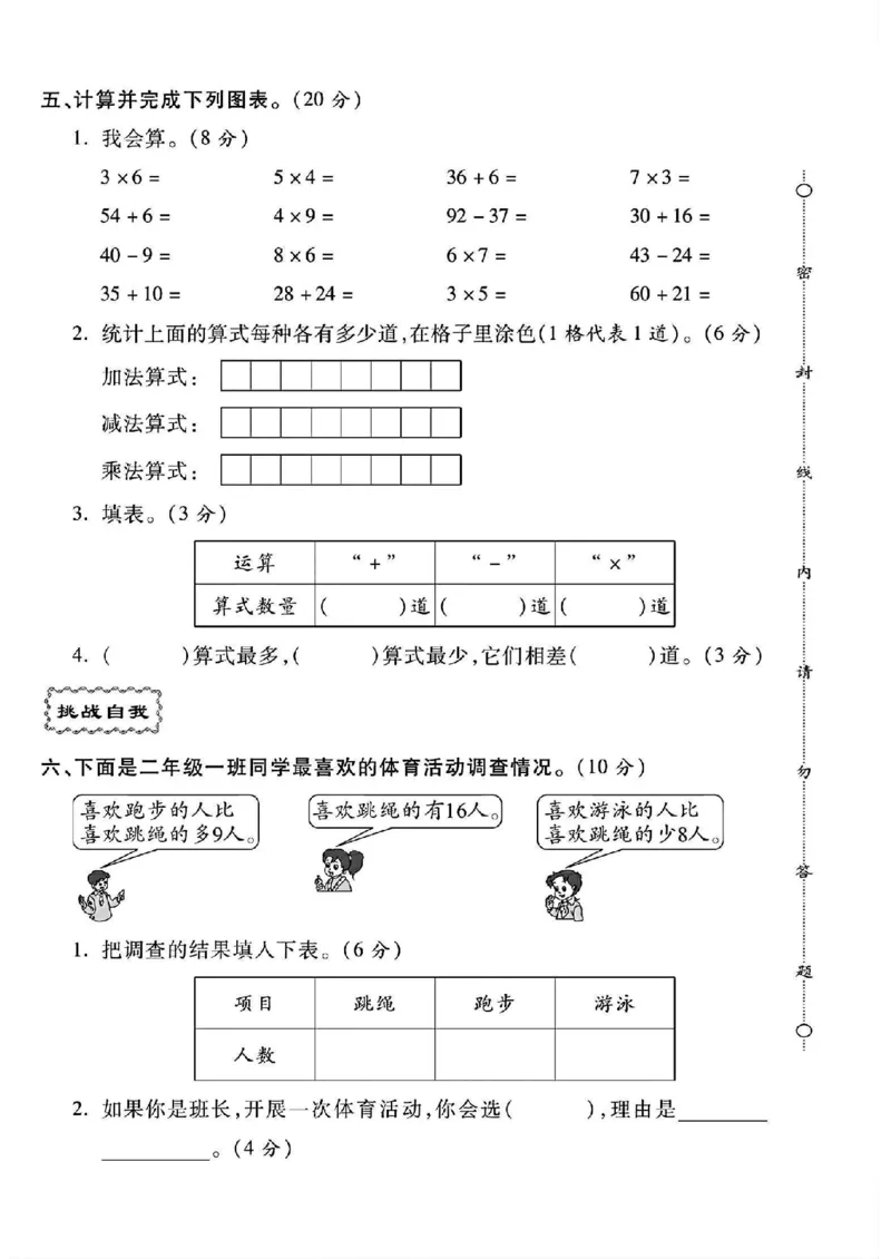2067人教版二年级数学下册第一单元测试卷_二年级上下册资料_二年级下册小红书同款资料_二下数学_二下数学