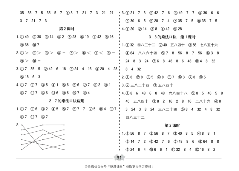 五E口算题卡二年级上册数学冀教版_1~6年级全册五E口算题卡(1)_2年级五E口算题卡