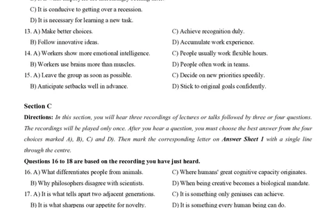 2023.12六级真题第1套可复制可检索_大学英语四级+六级_六级真题_六级真题_2023年12月CET6题+解+音频新_01、真题PDF版（推荐打印）❤