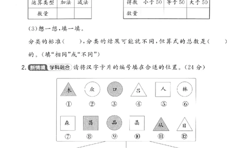 二年级（上）数学第一单元拔尖测试卷《青岛63版》_2025秋语文、数学第一单元检测卷二年级