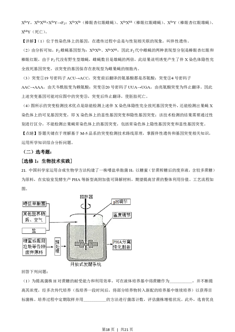2021年高考生物试卷（广东）（解析卷）_生物历年高考真题_新&middot;PDF版2008-2025&middot;高考生物真题_生物（按年份分类）2008-2025_2021&middot;高考生物真题
