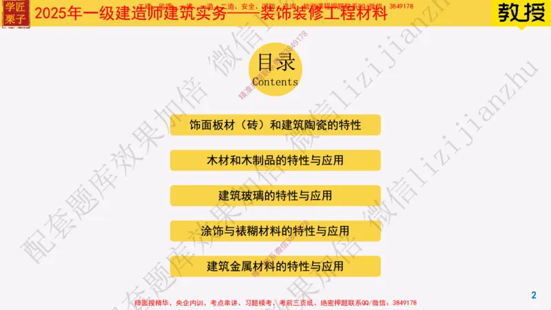 15-装饰装修工程材料_2026年一级建造师_2026年一建建筑_2025年一建建筑SVIP_02-基础精讲✿高端面授✿深度强化_08-建筑《超级精讲班》栗子XJ_25精讲讲义
