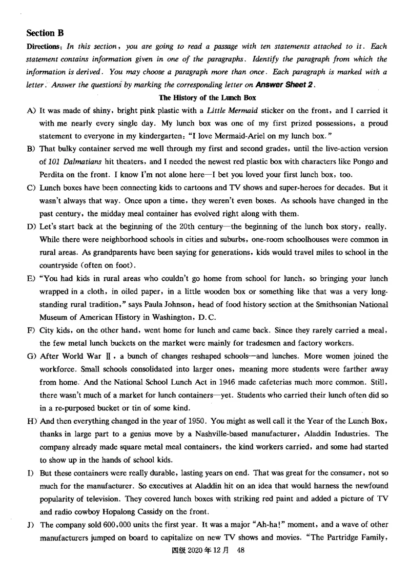 2020.12月四级真题第3套可复制可划线查词_大学英语四级+六级_四级真题_四级真题_2020年12月CET4题+解+音频_01、真题PDF版（推荐打印）❤