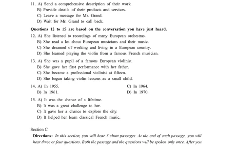 2015年06月四级真题第1套_大学英语四级+六级_四级真题_四级真题_1990年-2018年真题资料合集_2015年06月CET4题+解+音频_02、真题word版