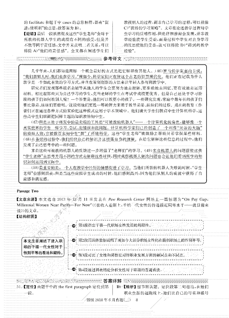 2018年06月四级阅读解析全3套_大学英语四级+六级_四级真题_专项_四级仔细阅读_四级仔细阅读解析
